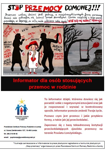 Informator PCPR w Łomży dla osób stosujących przemoc w rodzinie - lipiec 2023