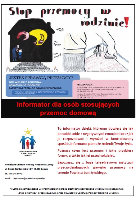 Informator PCPR w Łomży dla osób stosujących przemoc domową – styczeń 2024